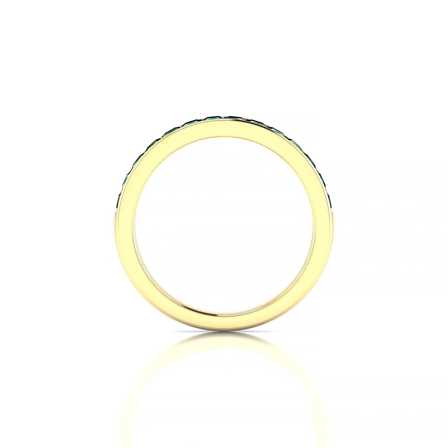 Poise | 18k Yellow Gold 2 mm Princess Emerald Ring