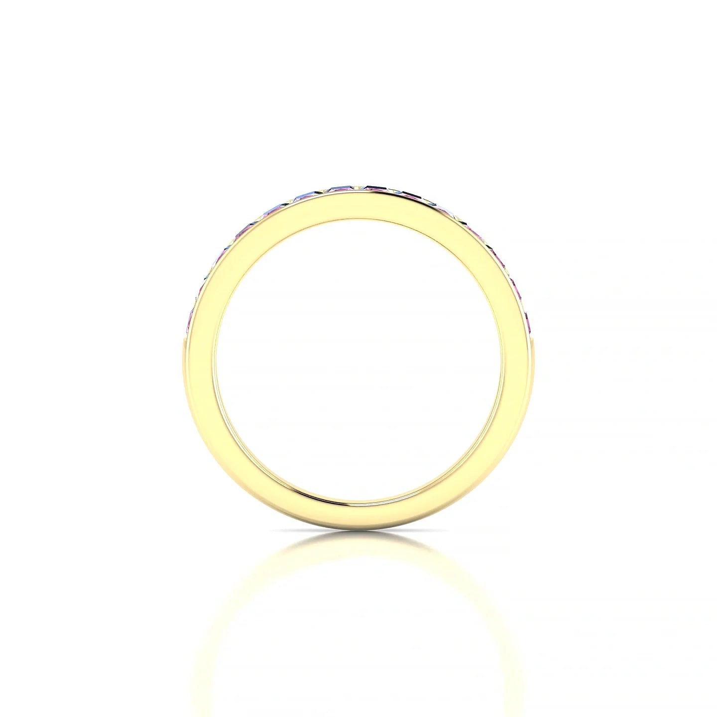 Poise | 18k Yellow Gold 2 mm Princess Pink Sapphire Ring