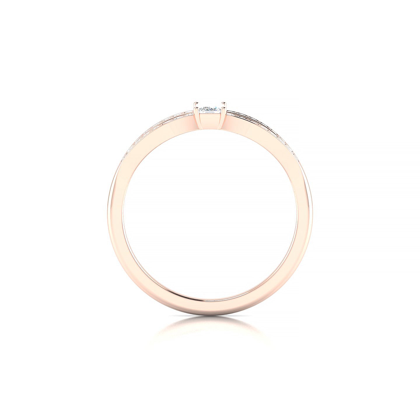 Prestige | 18k Rose Gold 5 x 3 mm Emerald Diamond Ring