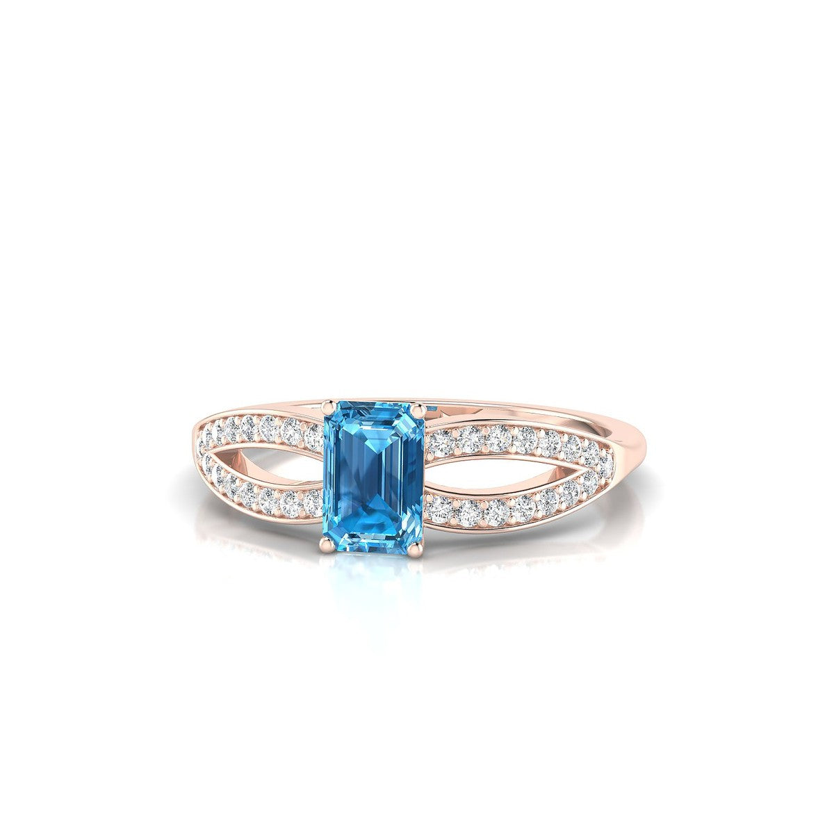Prestige | 18k Rose Gold 6 x 4 mm Emerald Topaz Ring