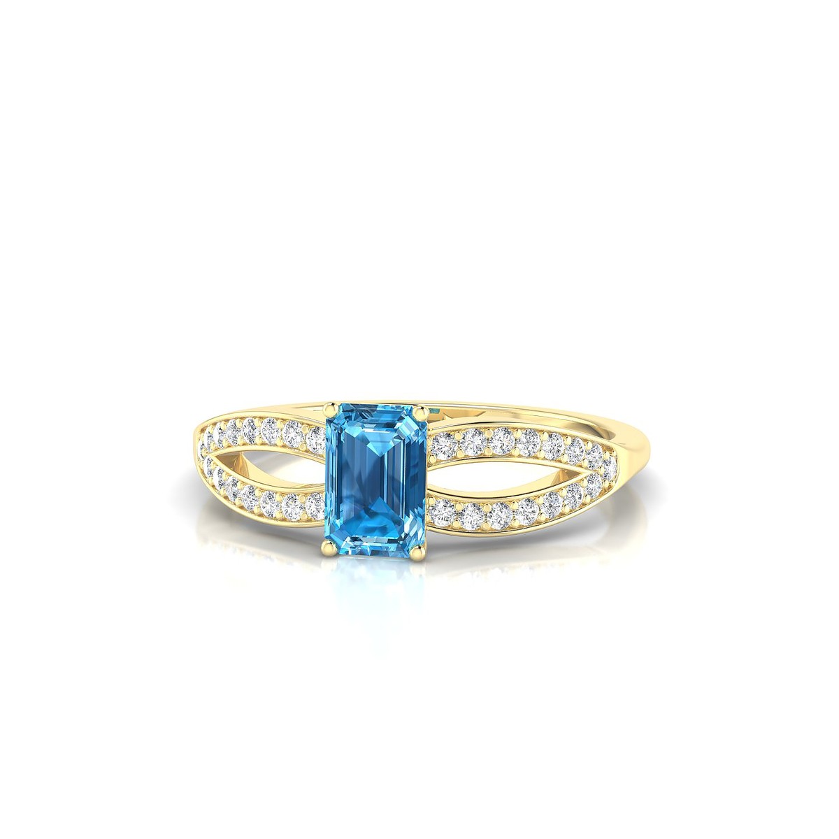 Prestige | 18k Yellow Gold 6 x 4 mm Emerald Topaz Ring