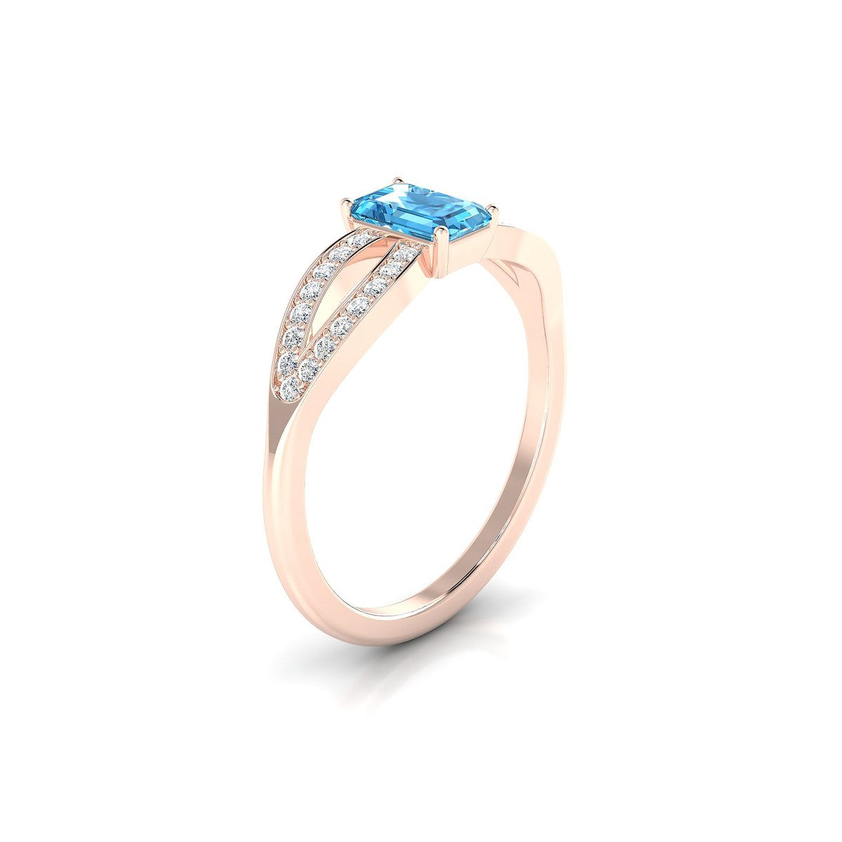 Prestige | 18k Rose Gold 6 x 4 mm Emerald Topaz Ring