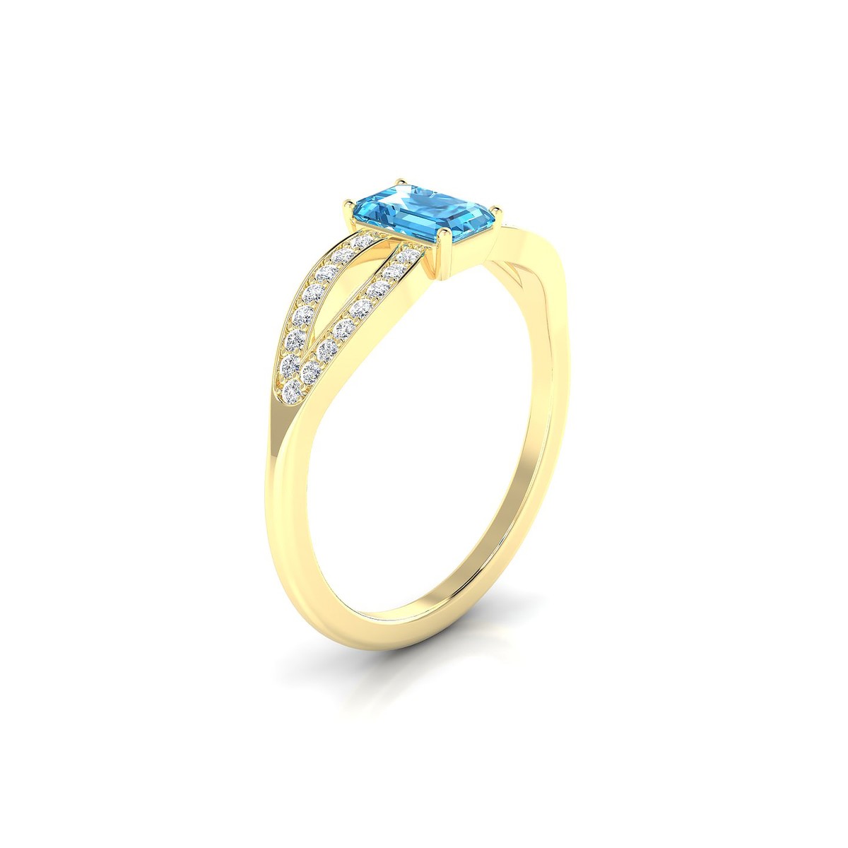 Prestige | 18k Yellow Gold 6 x 4 mm Emerald Topaz Ring