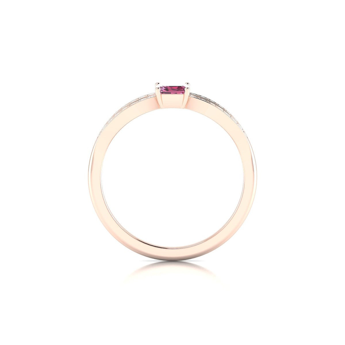Prestige | 18k Rose Gold 6 x 4 mm Emerald Rhodolite Ring