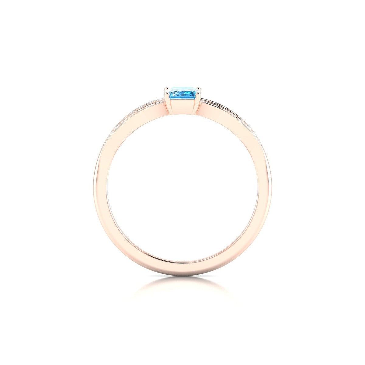Prestige | 18k Rose Gold 6 x 4 mm Emerald Topaz Ring