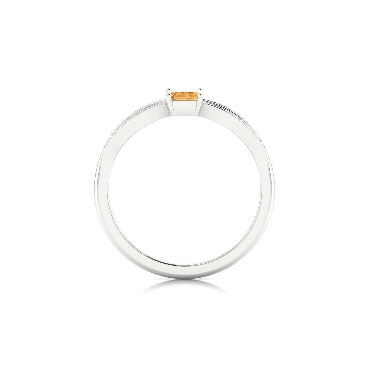 Prestige | 18k White Gold 6 x 4 mm Emerald Citrine Ring