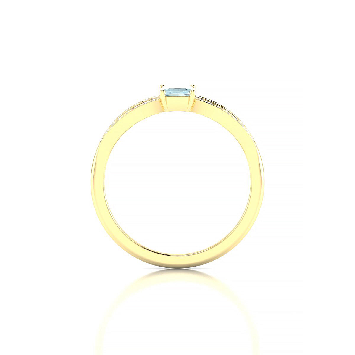 Prestige | 18k Yellow Gold 6 x 4 mm Emerald Aquamarine Ring