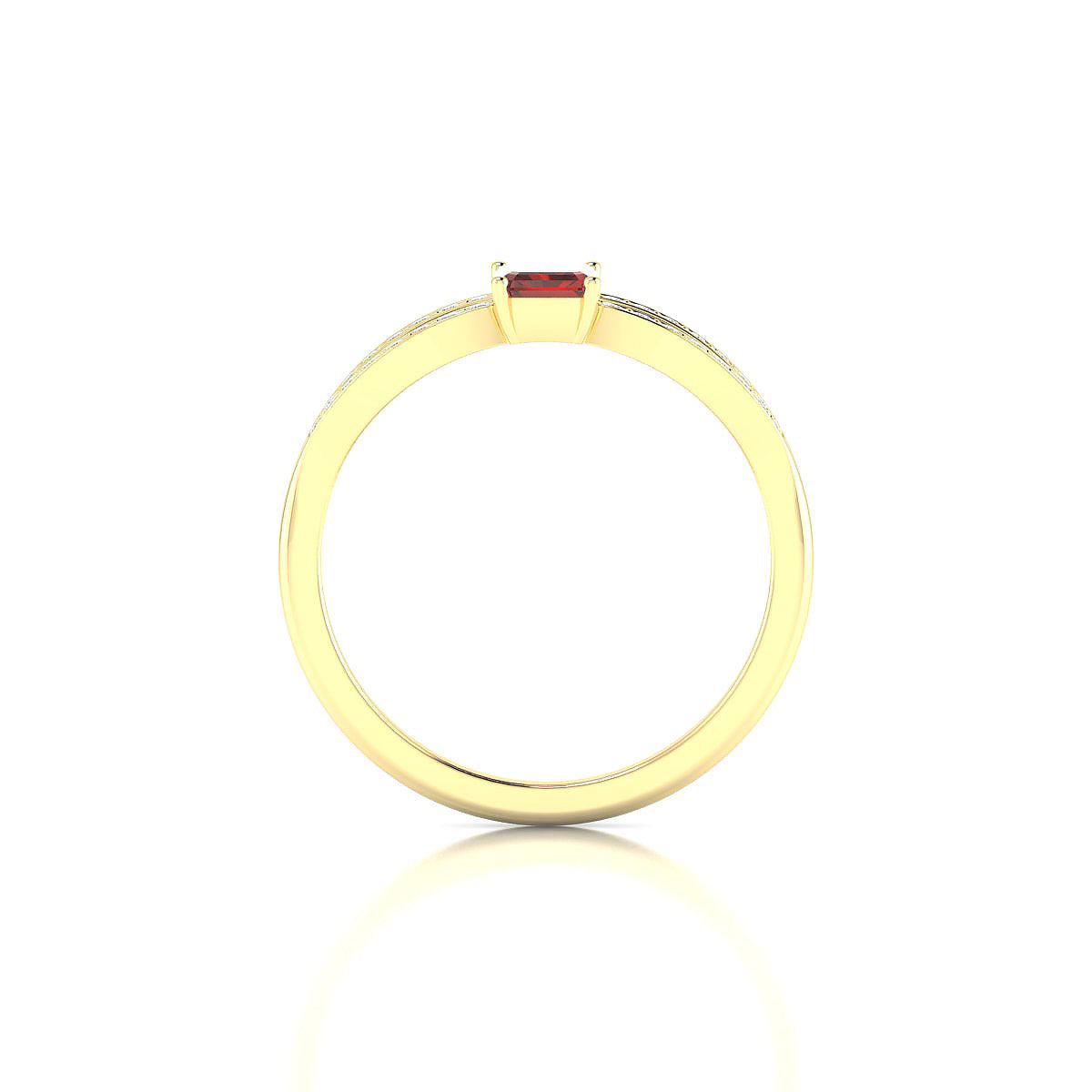 Prestige | 18k Yellow Gold 6 x 4 mm Emerald Garnet Ring