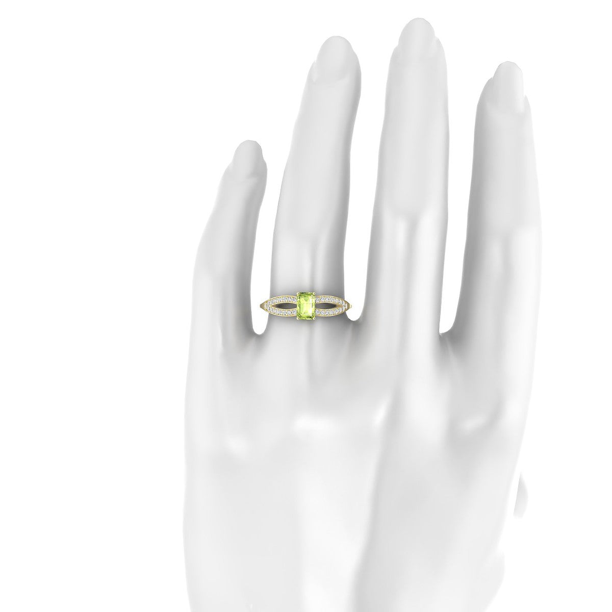 Prestige | 18k Yellow Gold 6 x 4 mm Emerald Peridot Ring