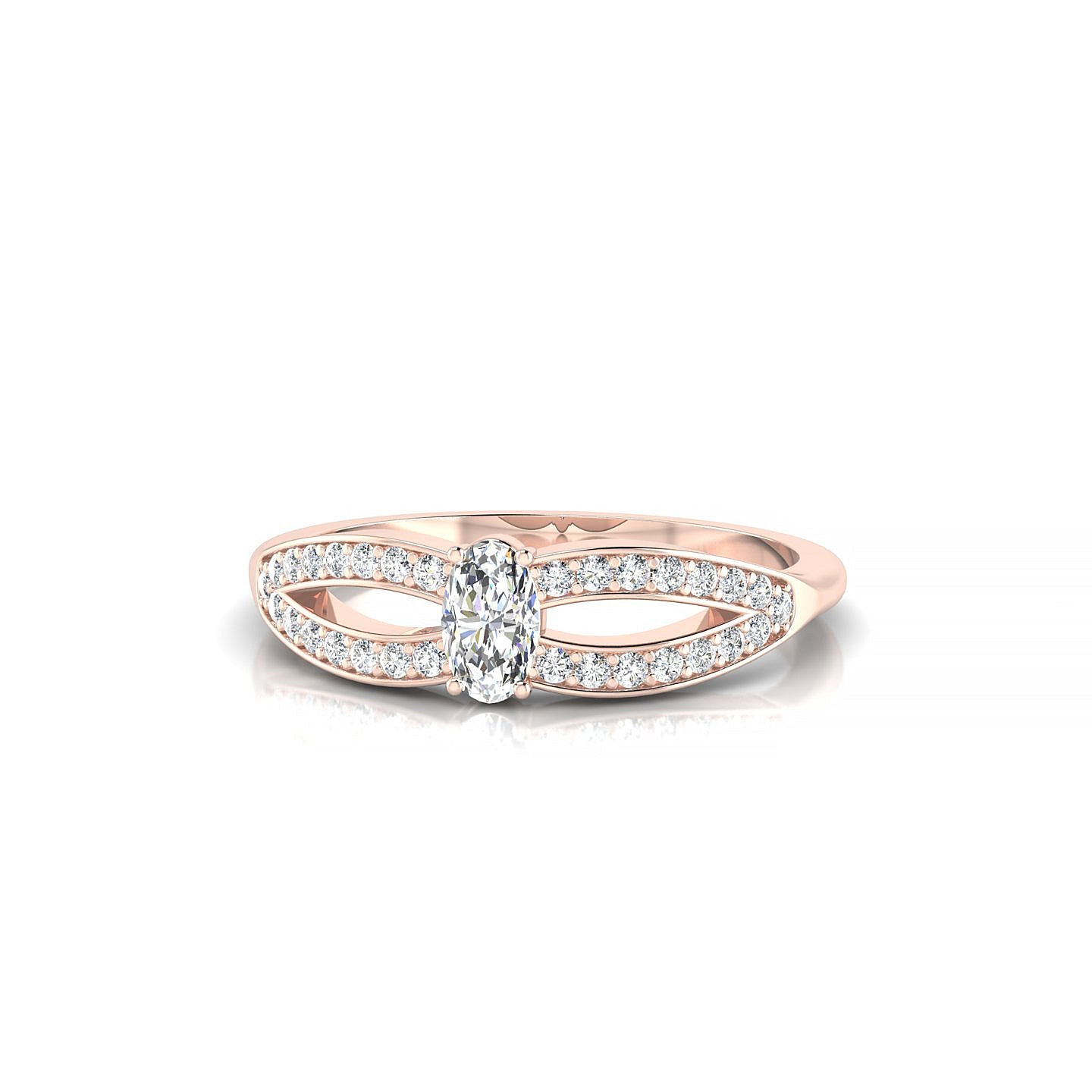 Prestige | 18k Rose Gold 5 x 3 mm Oval Diamond Ring