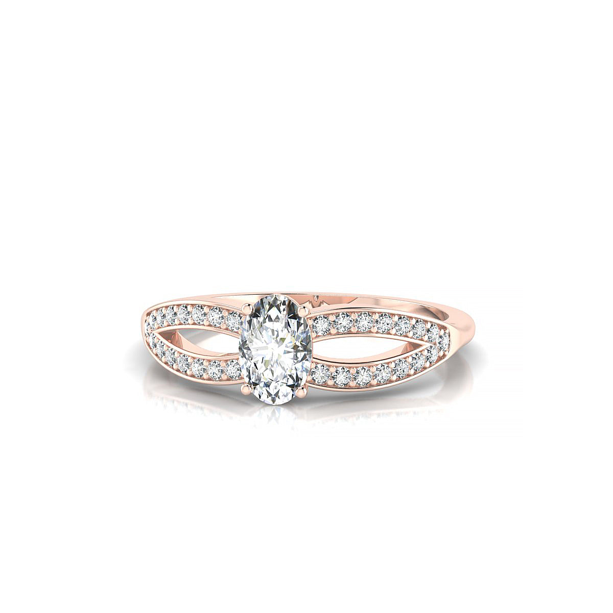 Prestige | 18k Rose Gold 6 x 4 mm Oval Diamond Ring