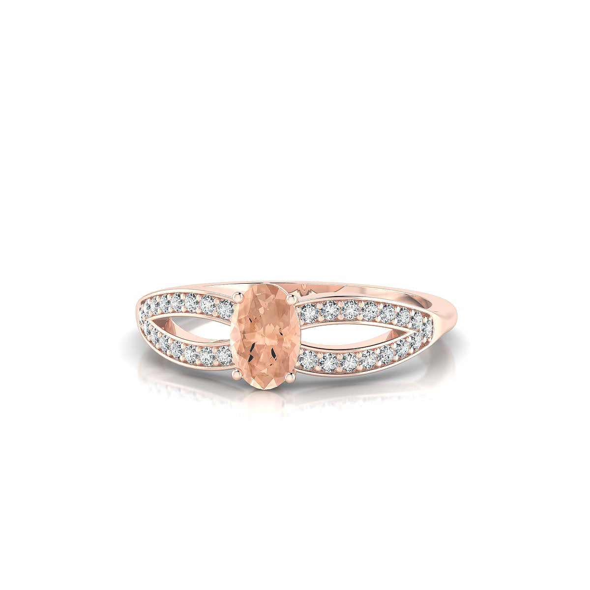 Prestige | 18k Rose Gold 6 x 4 mm Oval Morganite Ring