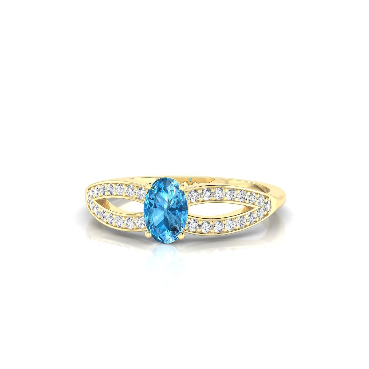 Prestige | 18k Yellow Gold 6 x 4 mm Oval Topaz Ring