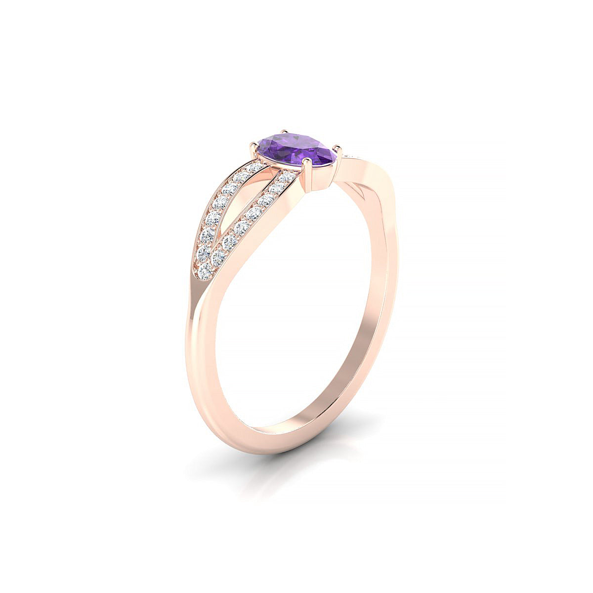 Prestige | 18k Rose Gold 6 x 4 mm Oval Amethyst Ring