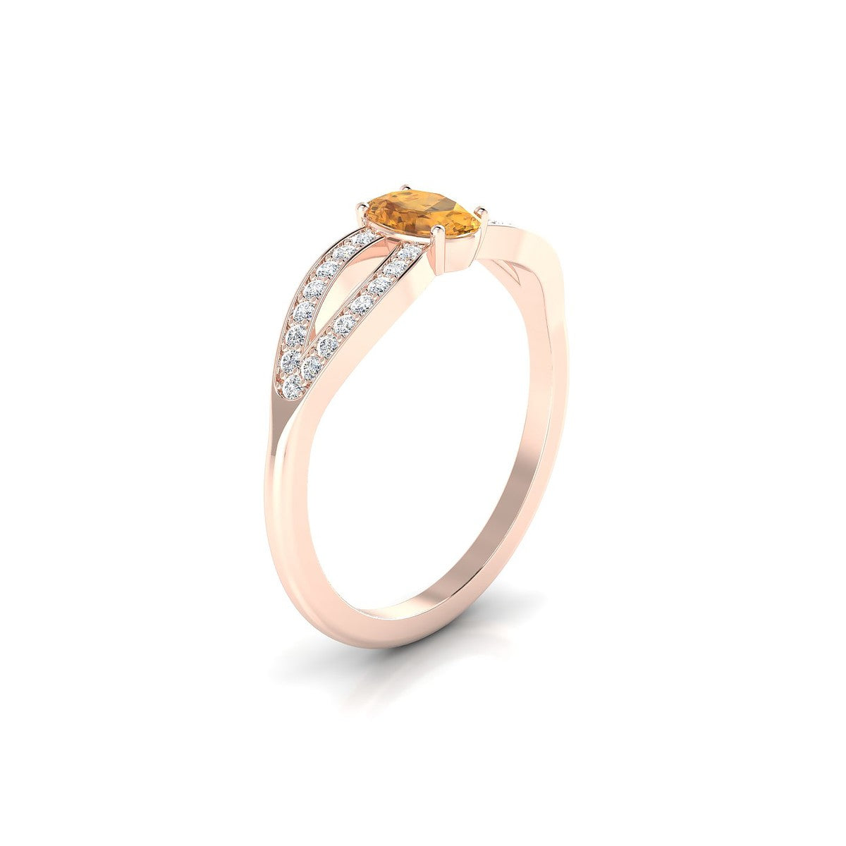 Prestige | 18k Rose Gold 6 x 4 mm Oval Citrine Ring