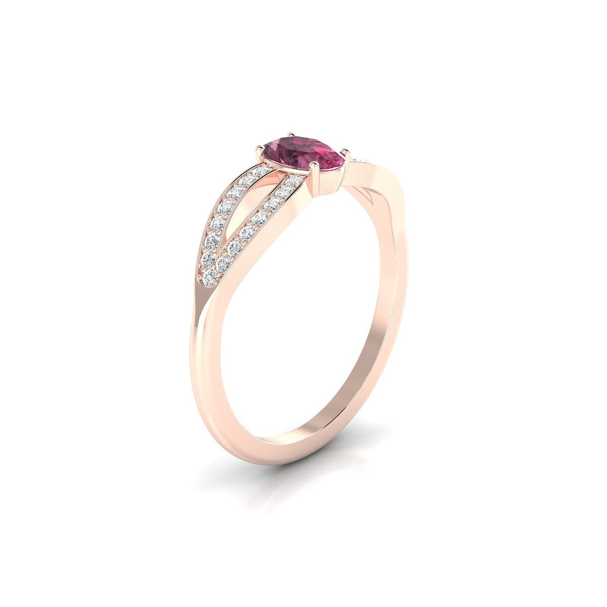Prestige | 18k Rose Gold 6 x 4 mm Oval Rhodolite Ring