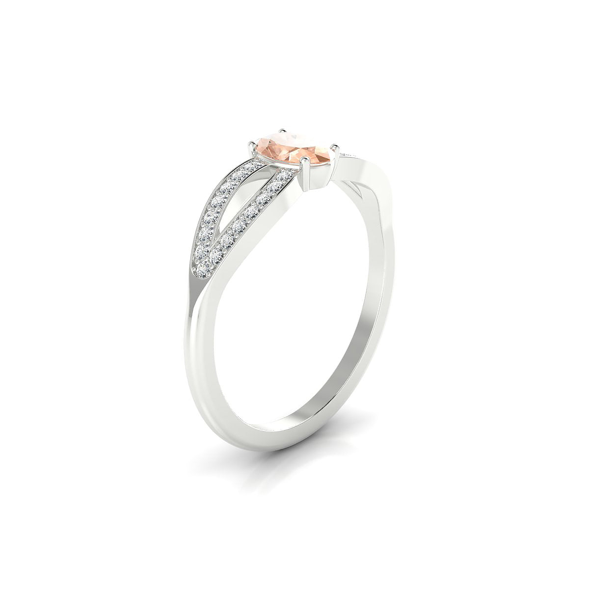 Prestige | 18k White Gold 6 x 4 mm Oval Morganite Ring