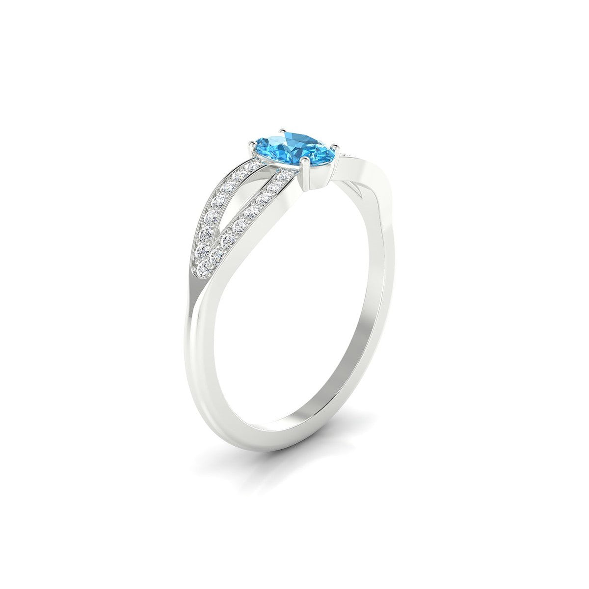 Prestige | 18k White Gold 6 x 4 mm Oval Topaz Ring