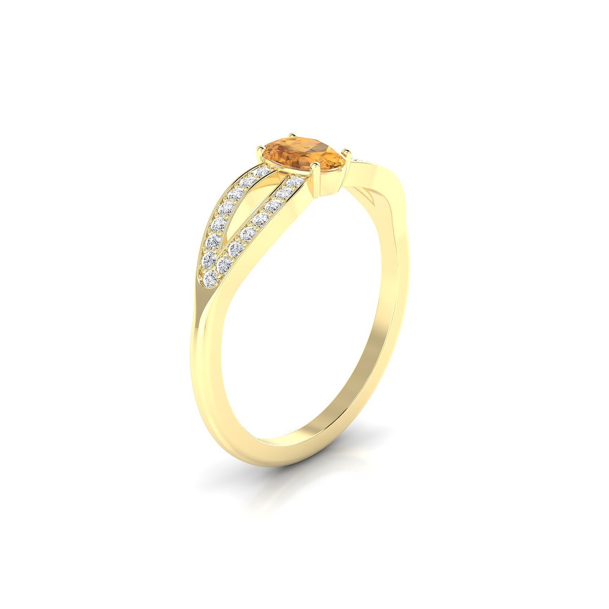 Prestige | 18k Yellow Gold 6 x 4 mm Oval Citrine Ring