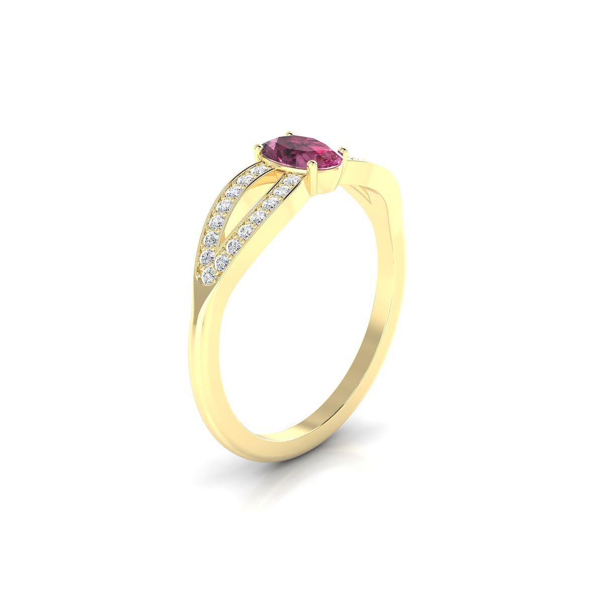 Prestige | 18k Yellow Gold 6 x 4 mm Oval Rhodolite Ring