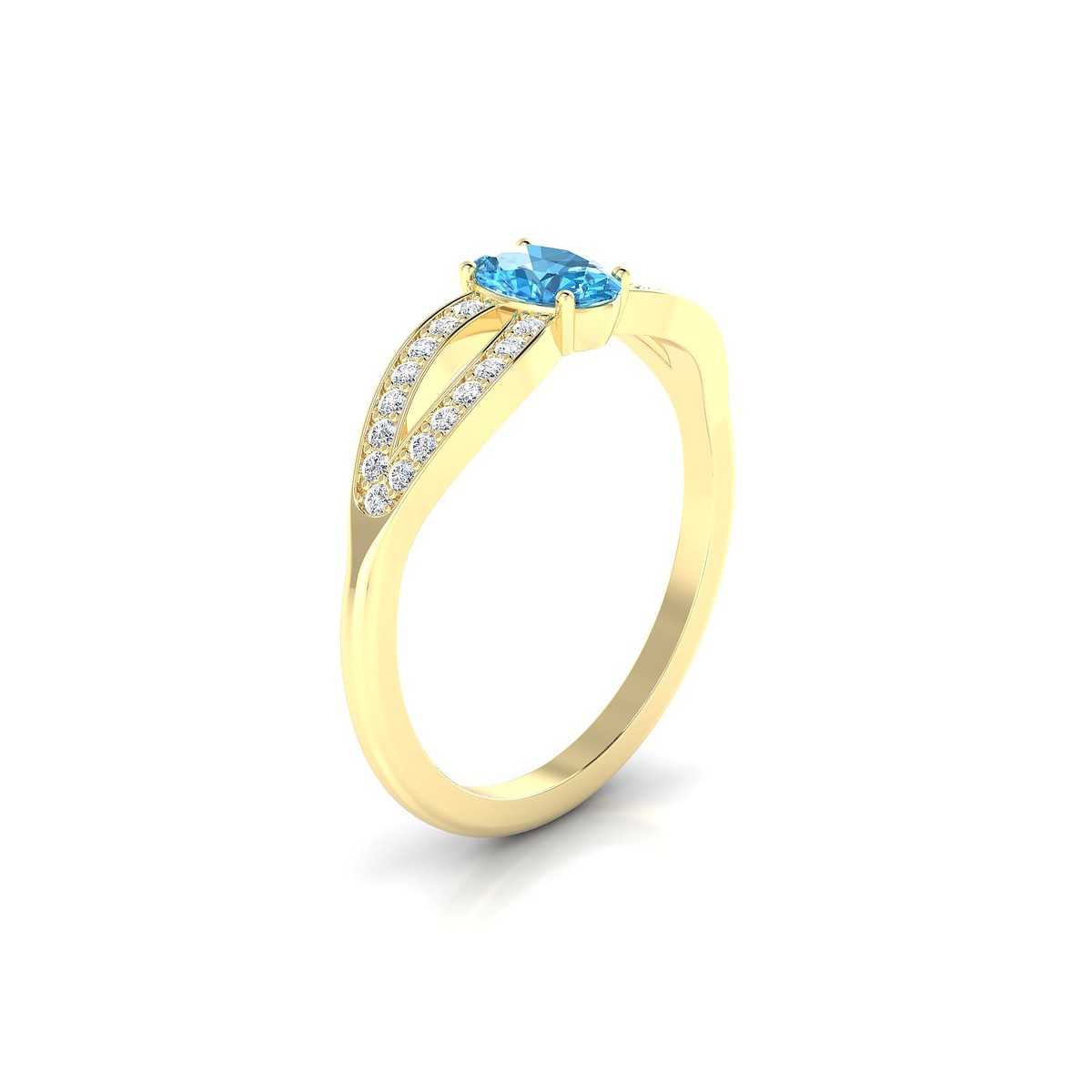 Prestige | 18k Yellow Gold 6 x 4 mm Oval Topaz Ring