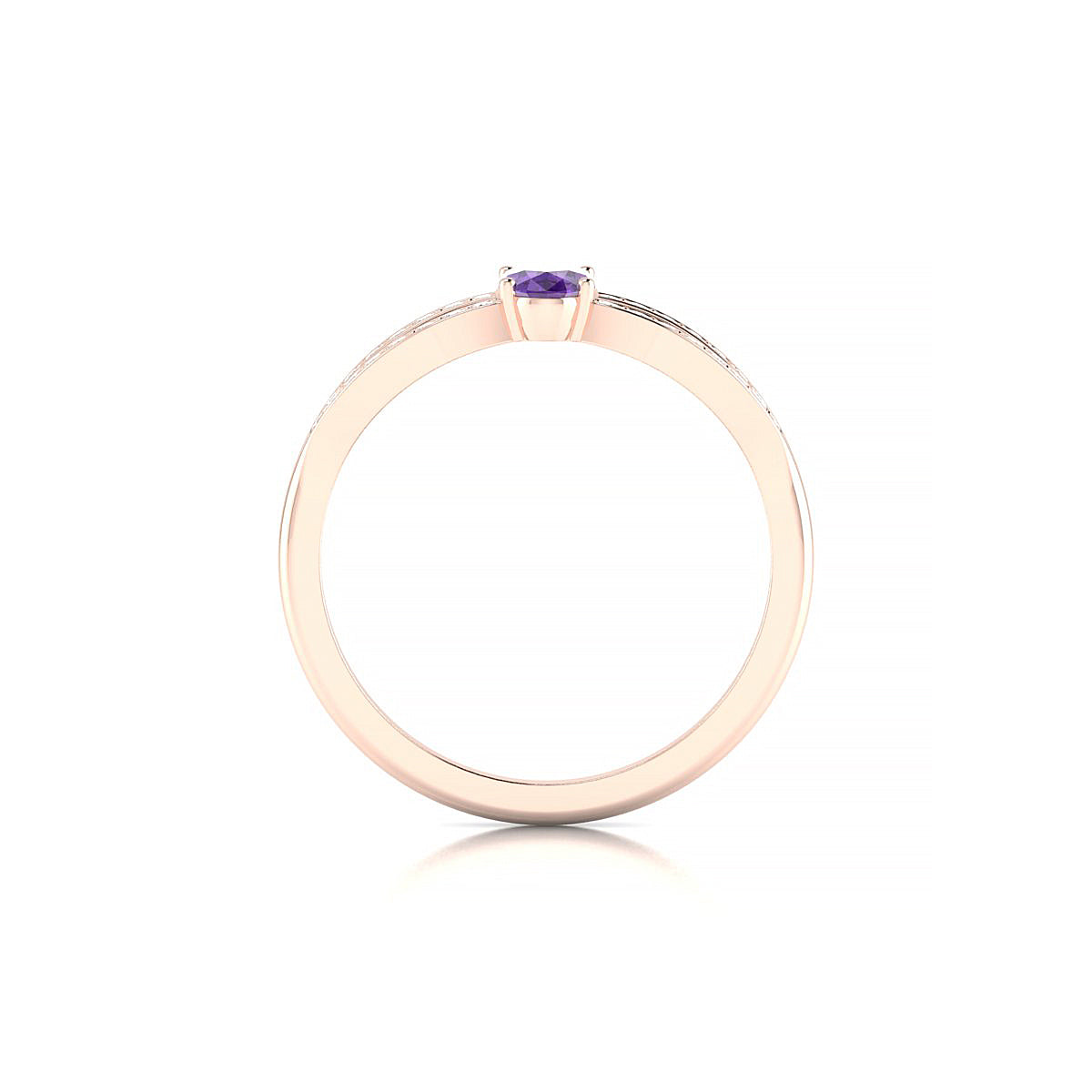 Prestige | 18k Rose Gold 6 x 4 mm Oval Amethyst Ring