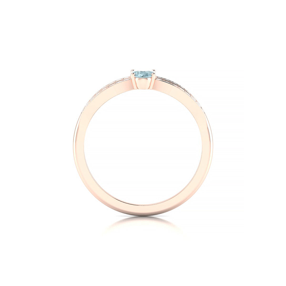 Prestige | 18k Rose Gold 6 x 4 mm Oval Aquamarine Ring