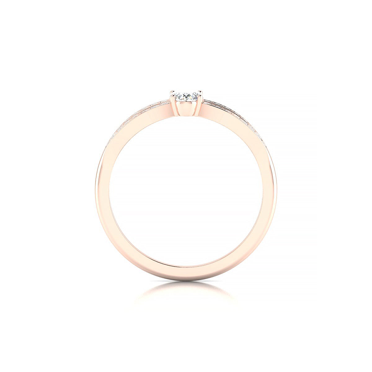 Prestige | 18k Rose Gold 6 x 4 mm Oval Diamond Ring