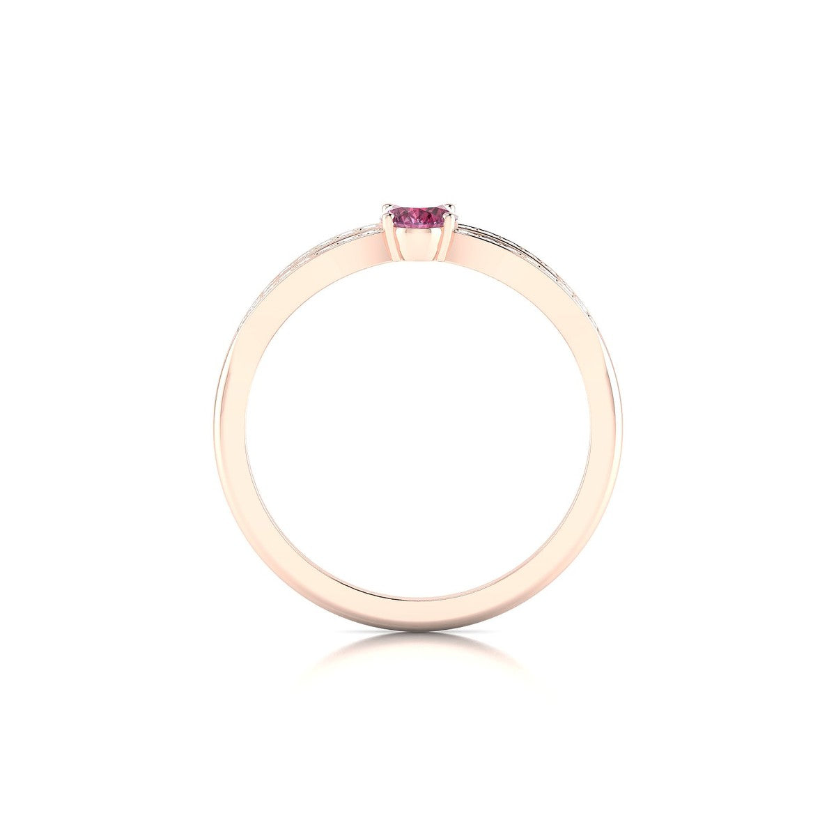 Prestige | 18k Rose Gold 6 x 4 mm Oval Rhodolite Ring