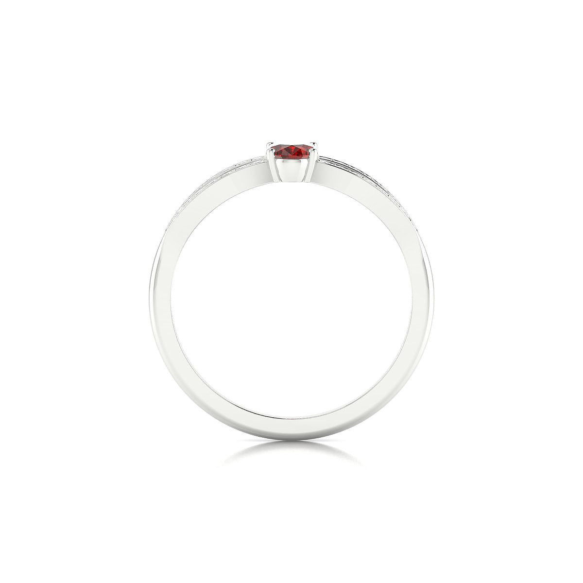 Prestige | 18k White Gold 6 x 4 mm Oval Garnet Ring