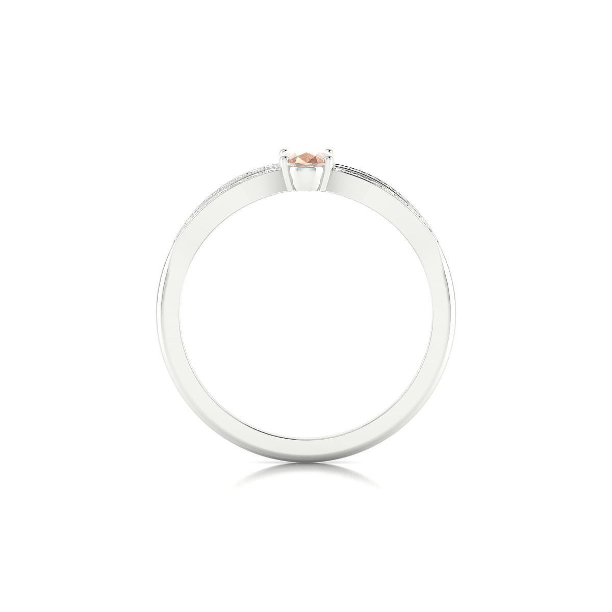 Prestige | 18k White Gold 6 x 4 mm Oval Morganite Ring