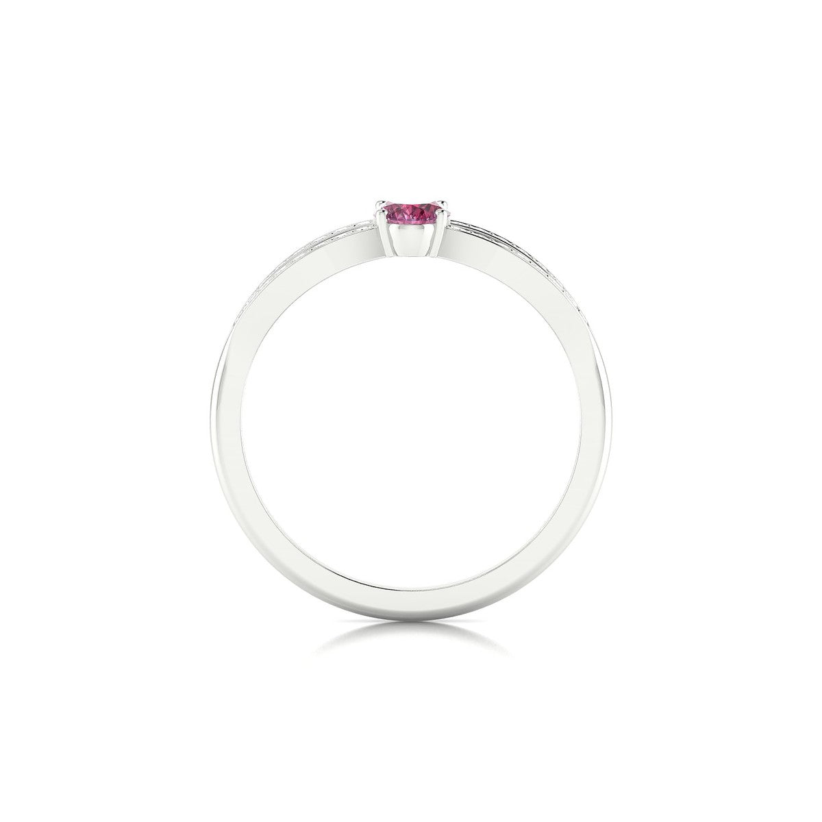 Prestige | 18k White Gold 6 x 4 mm Oval Rhodolite Ring
