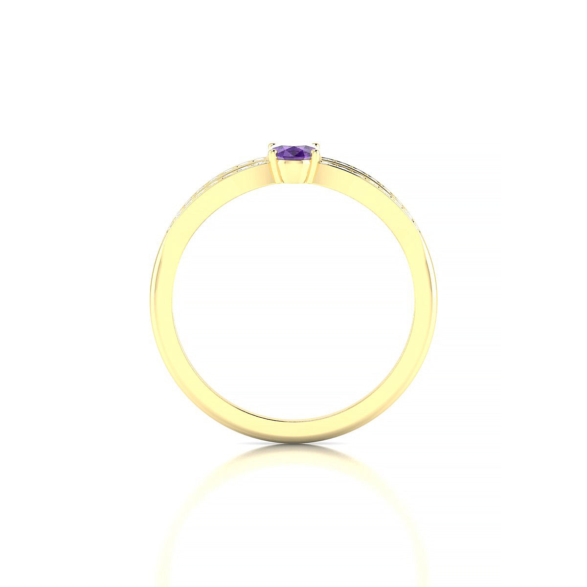 Prestige | 18k Yellow Gold 6 x 4 mm Oval Amethyst Ring
