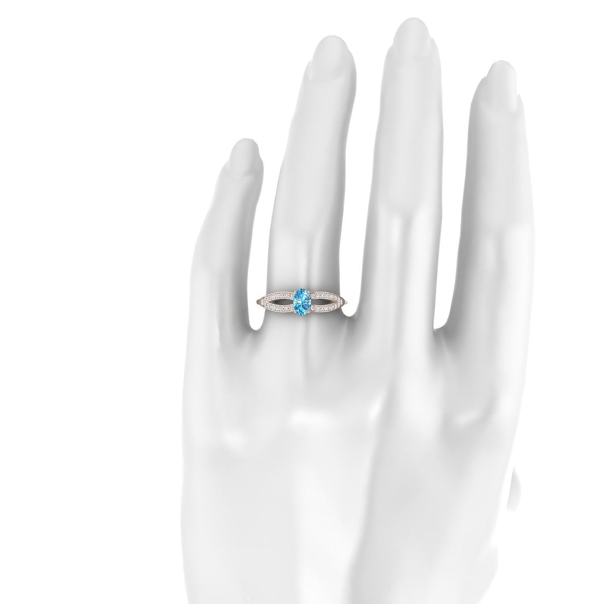 Prestige | 18k Rose Gold 6 x 4 mm Oval Topaz Ring