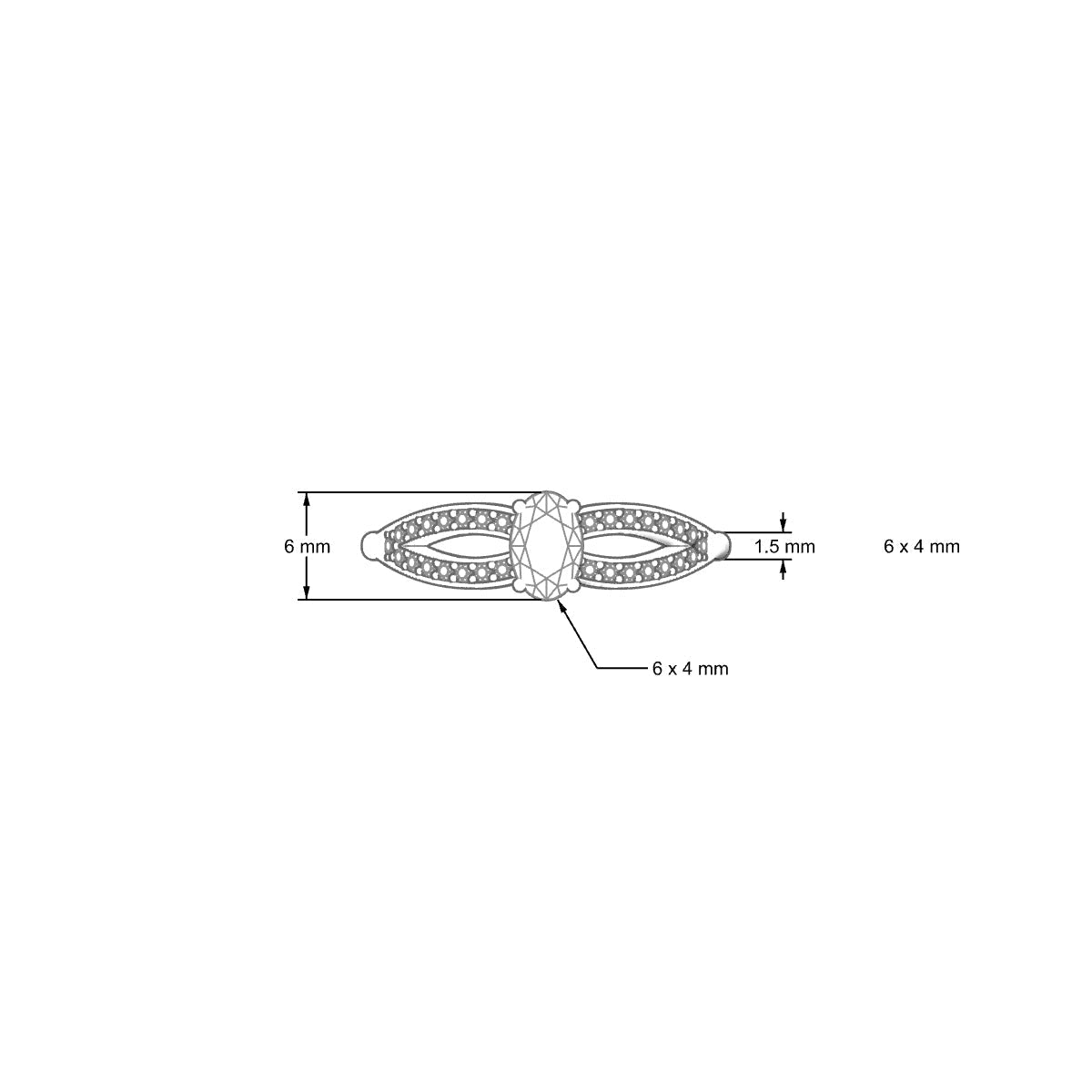 Prestige | 18k White Gold 6 x 4 mm Oval Pink Sapphire Ring