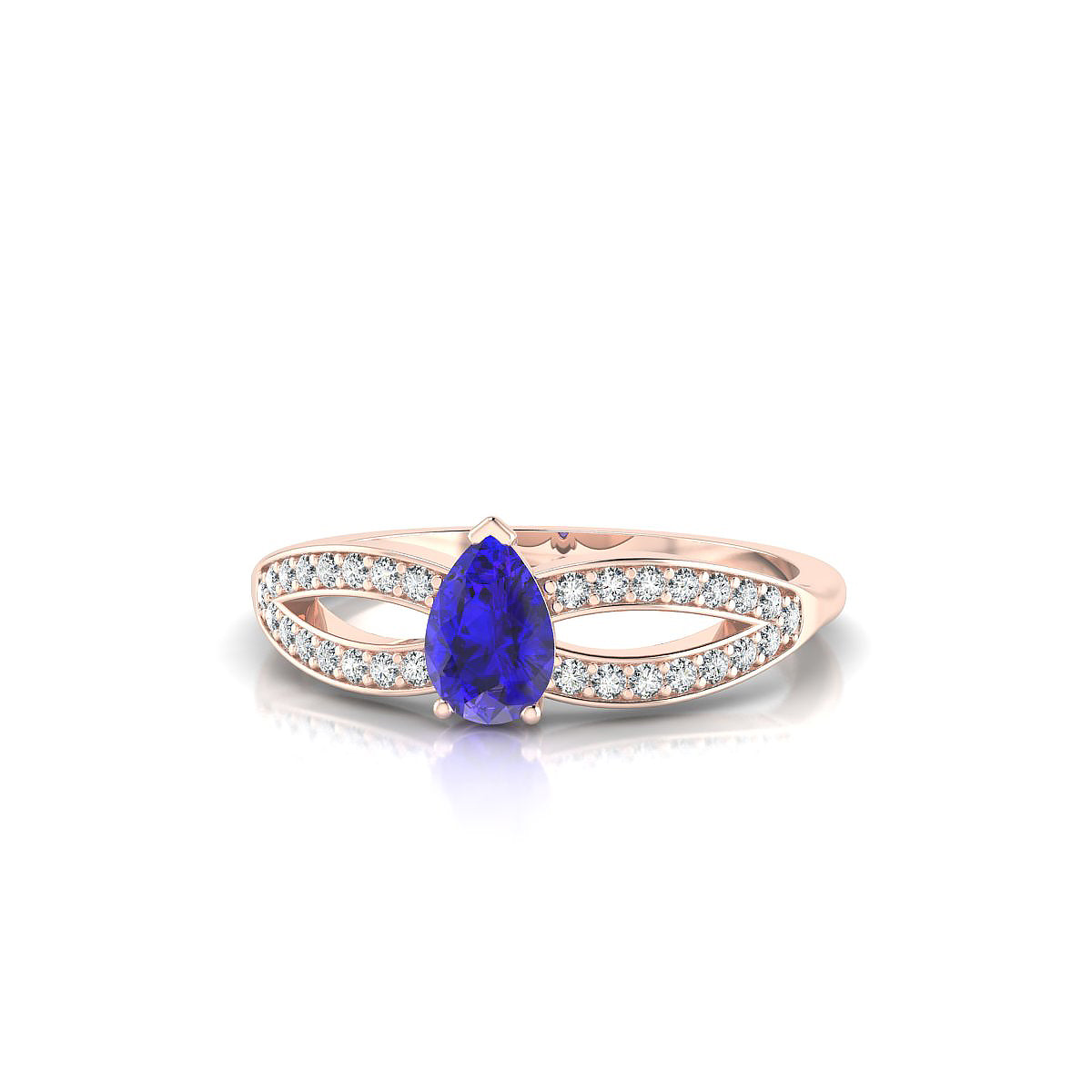 Prestige | 18k Rose Gold 6 x 4 mm Pear Tanzanite Ring