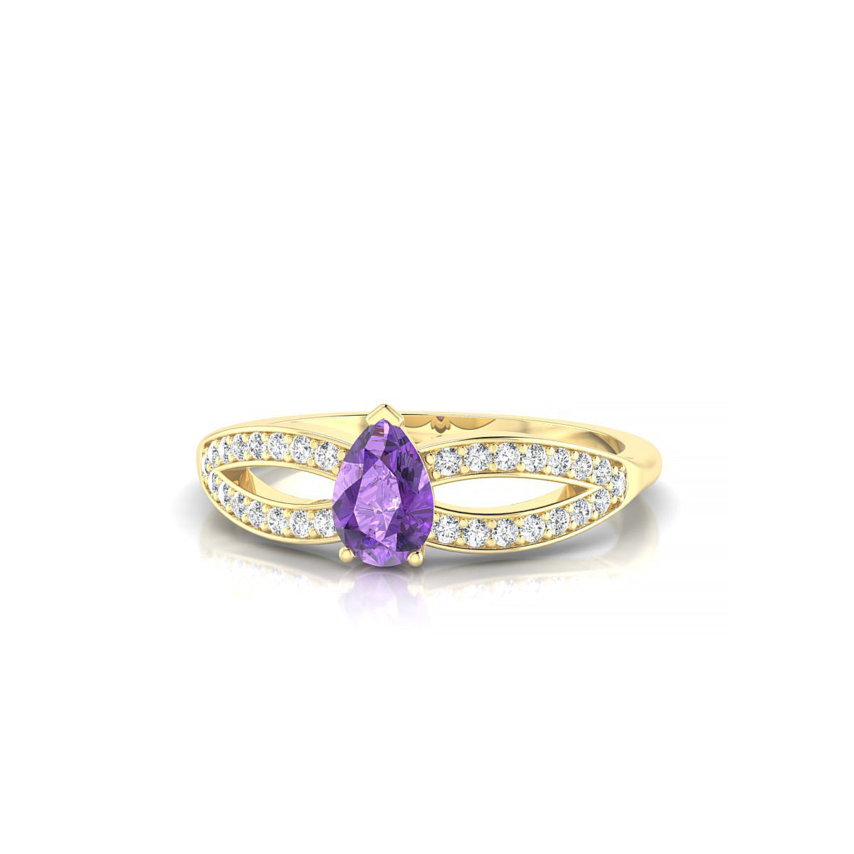 Prestige | 18k Yellow Gold 6 x 4 mm Pear Amethyst Ring