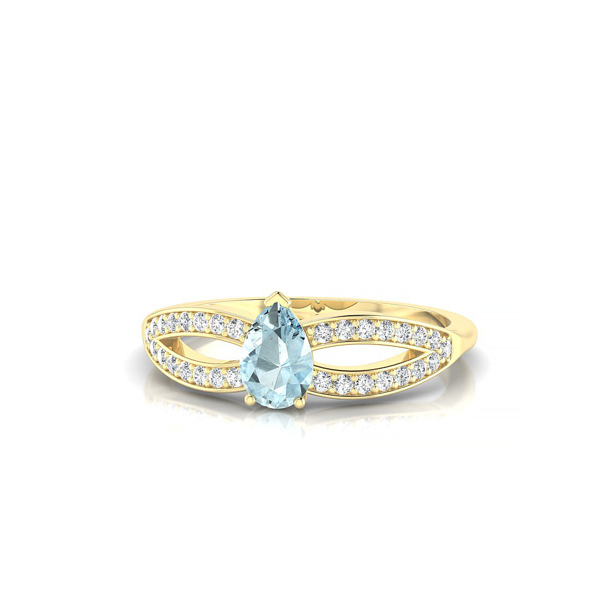 Prestige | 18k Yellow Gold 6 x 4 mm Pear Aquamarine Ring