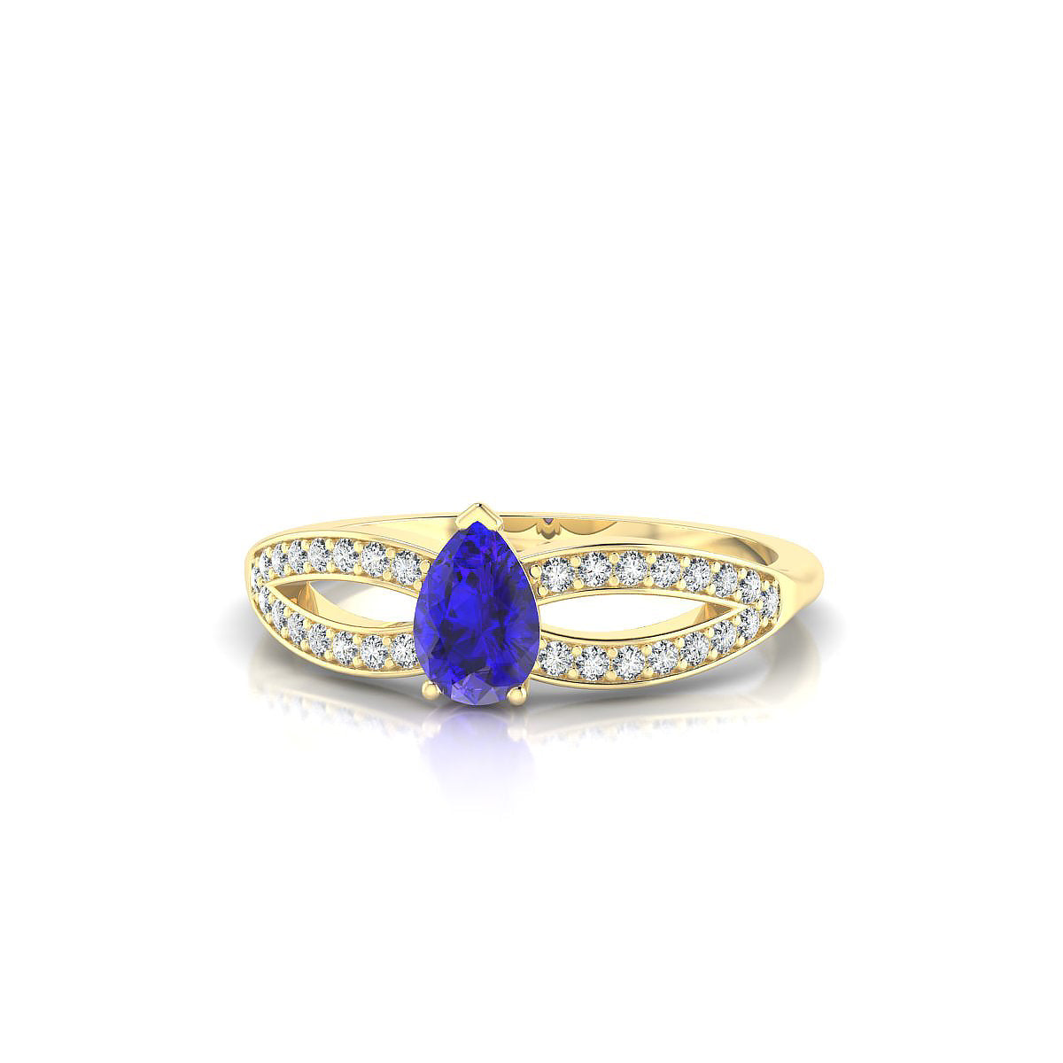 Prestige | 18k Yellow Gold 6 x 4 mm Pear Tanzanite Ring