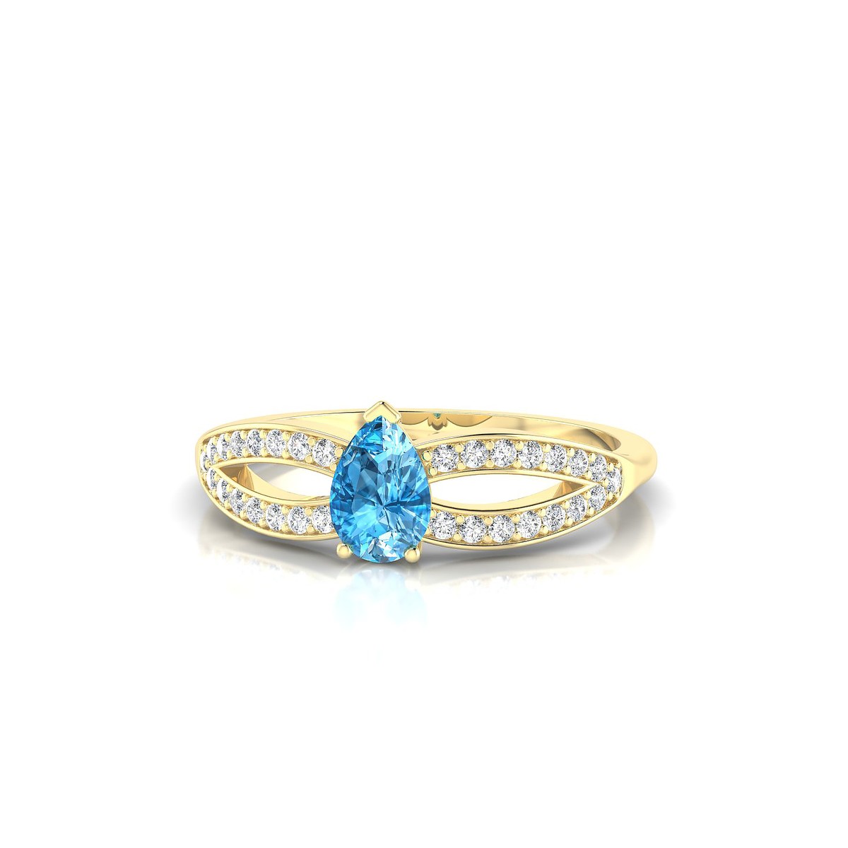 Prestige | 18k Yellow Gold 6 x 4 mm Pear Topaz Ring