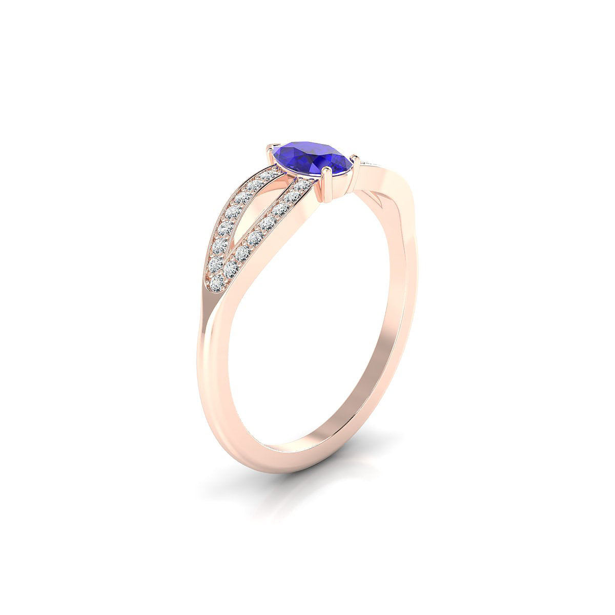Prestige | 18k Rose Gold 6 x 4 mm Pear Tanzanite Ring