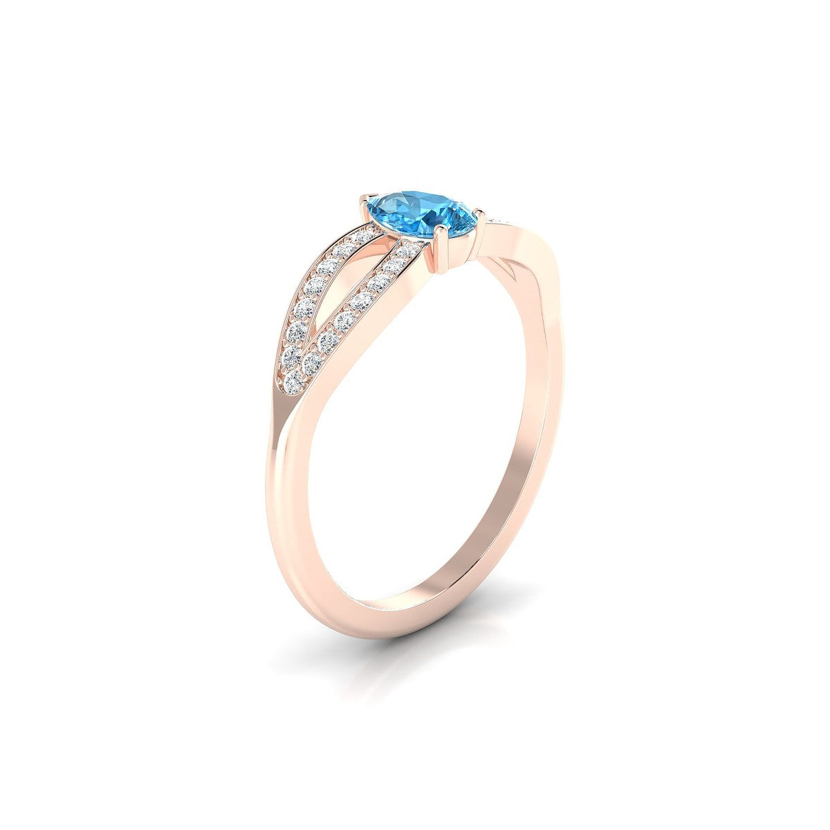 Prestige | 18k Rose Gold 6 x 4 mm Pear Topaz Ring