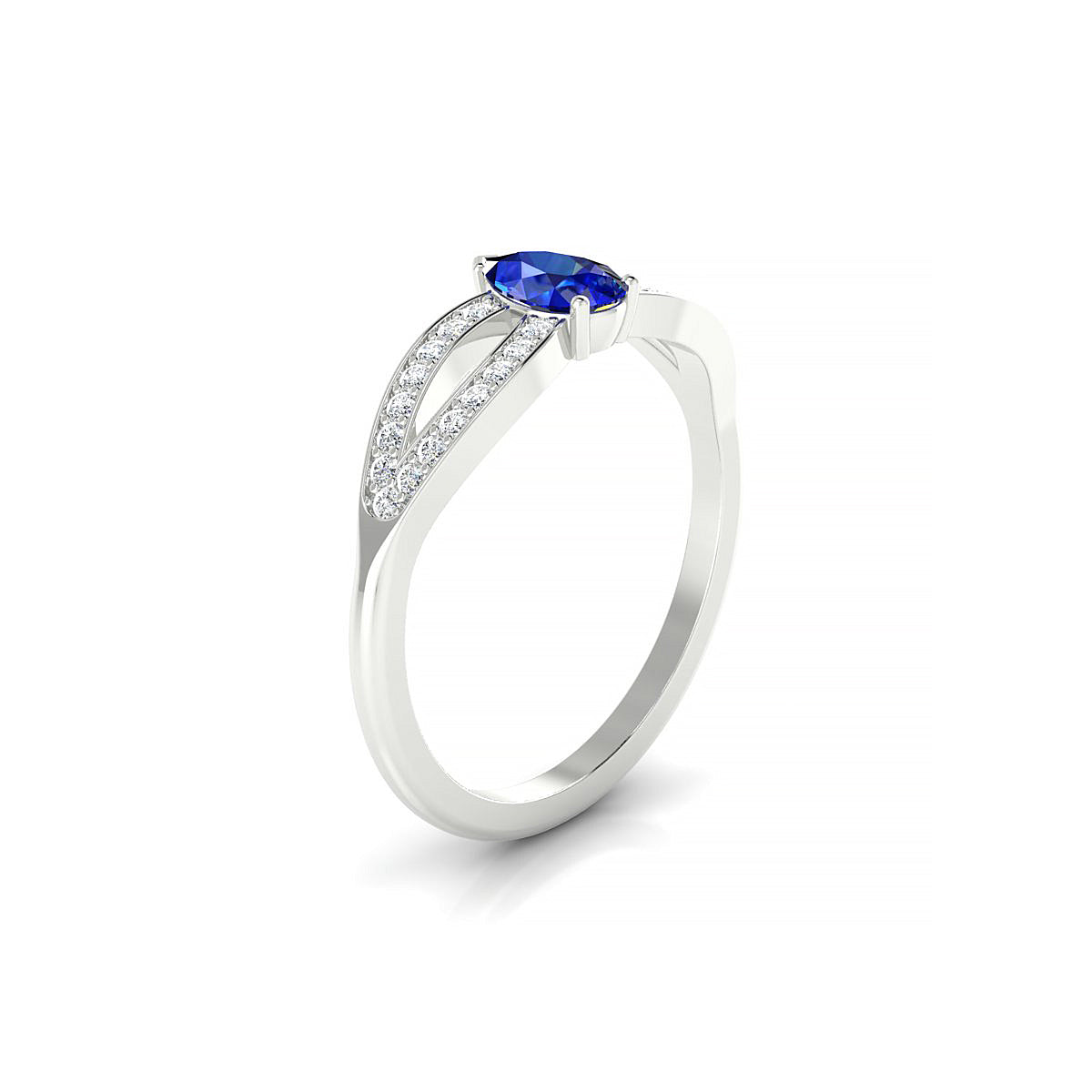 Prestige | 18k White Gold 6 x 4 mm Pear Sapphire Ring