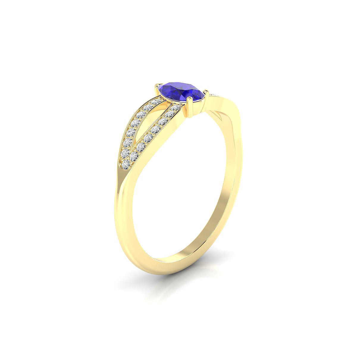 Prestige | 18k Yellow Gold 6 x 4 mm Pear Tanzanite Ring