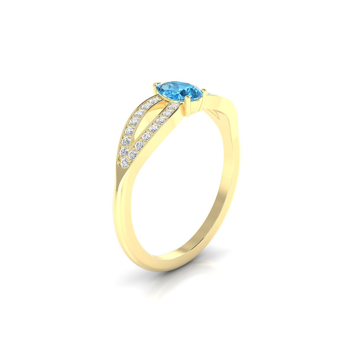 Prestige | 18k Yellow Gold 6 x 4 mm Pear Topaz Ring