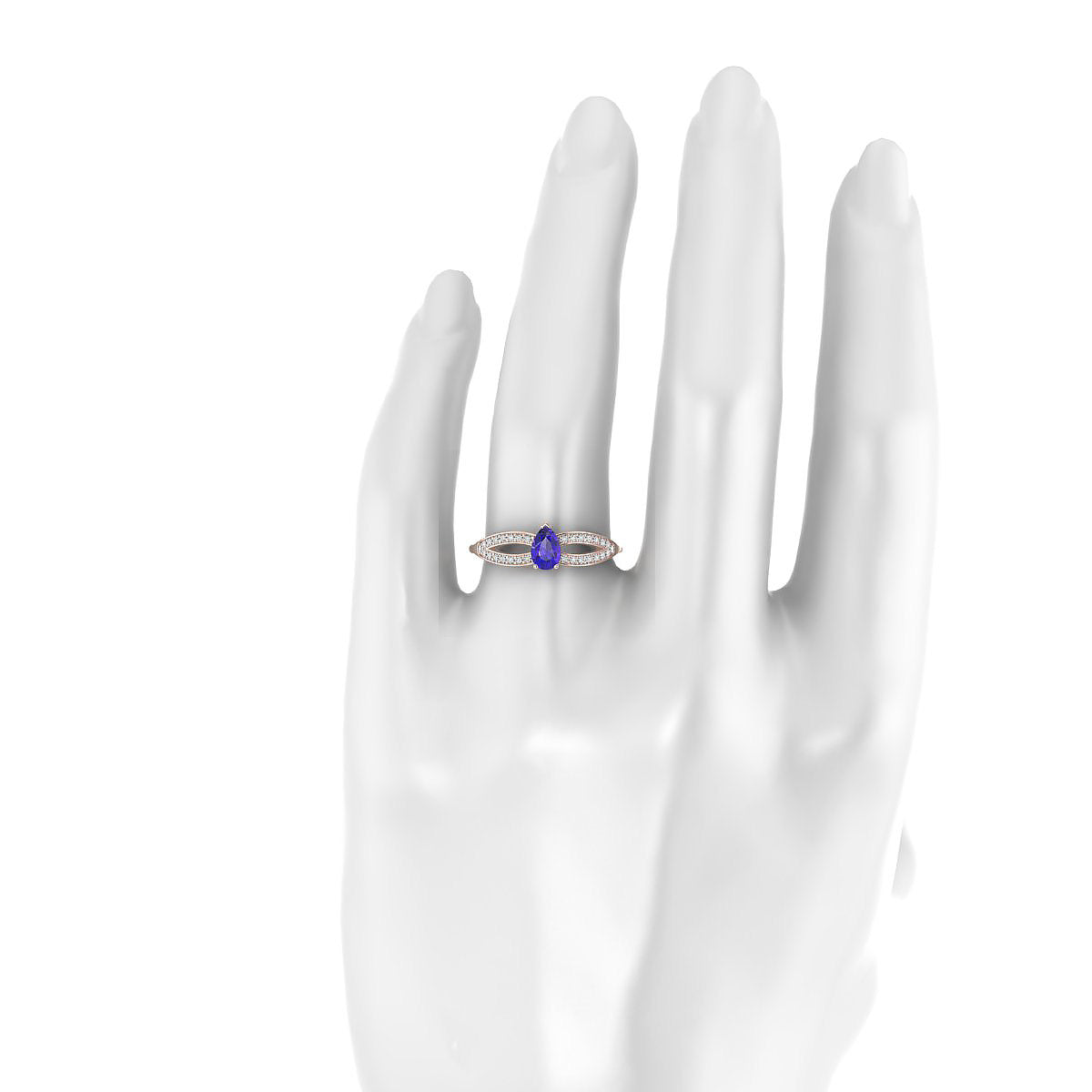 Prestige | 18k Rose Gold 6 x 4 mm Pear Tanzanite Ring