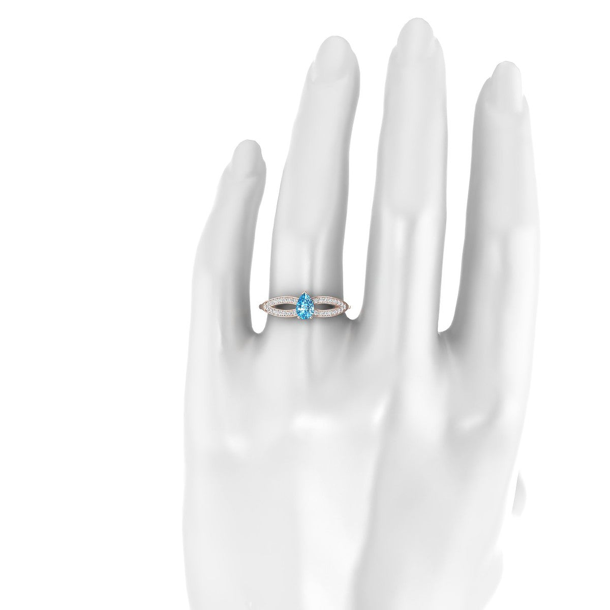 Prestige | 18k Rose Gold 6 x 4 mm Pear Topaz Ring