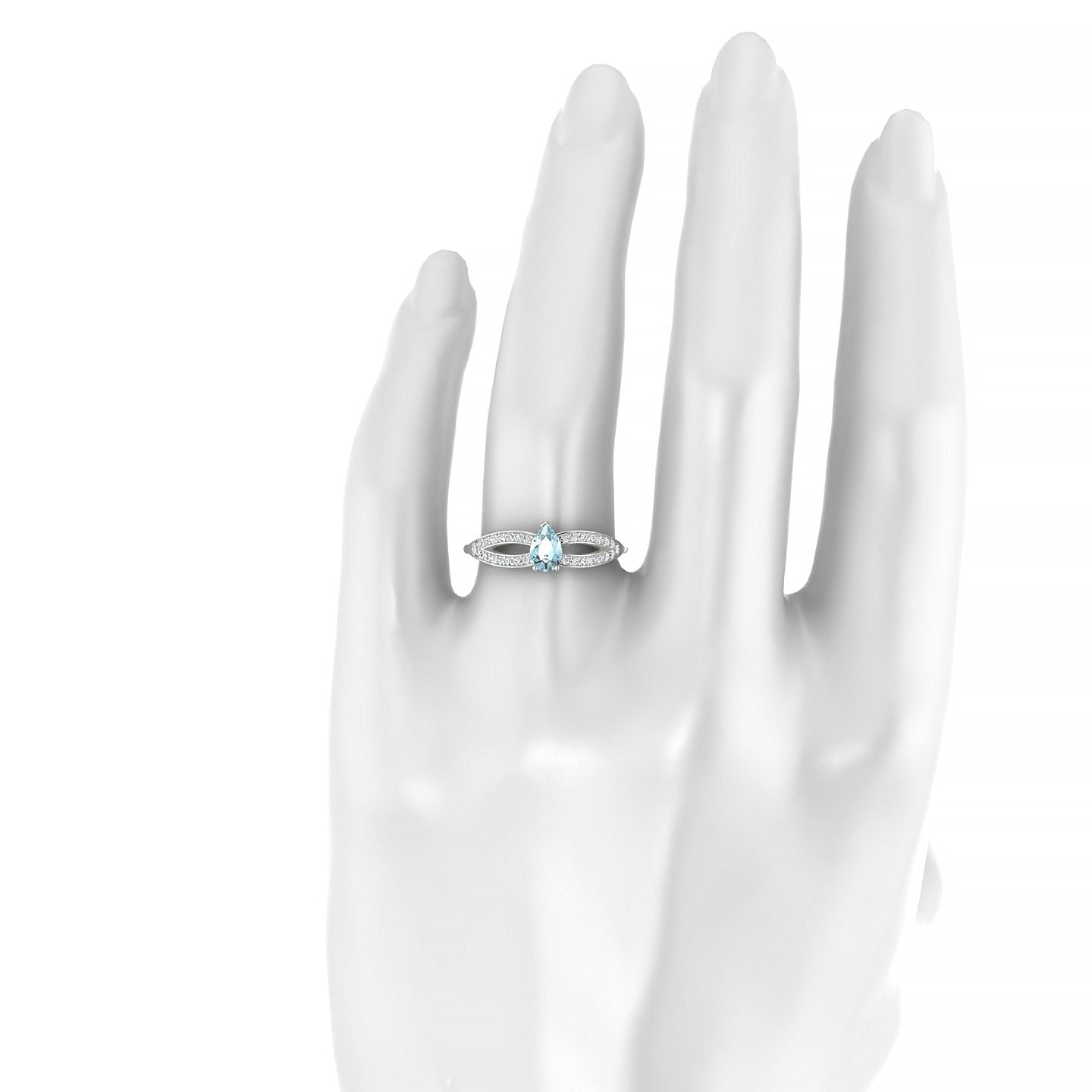 Prestige | 18k White Gold 6 x 4 mm Pear Aquamarine Ring