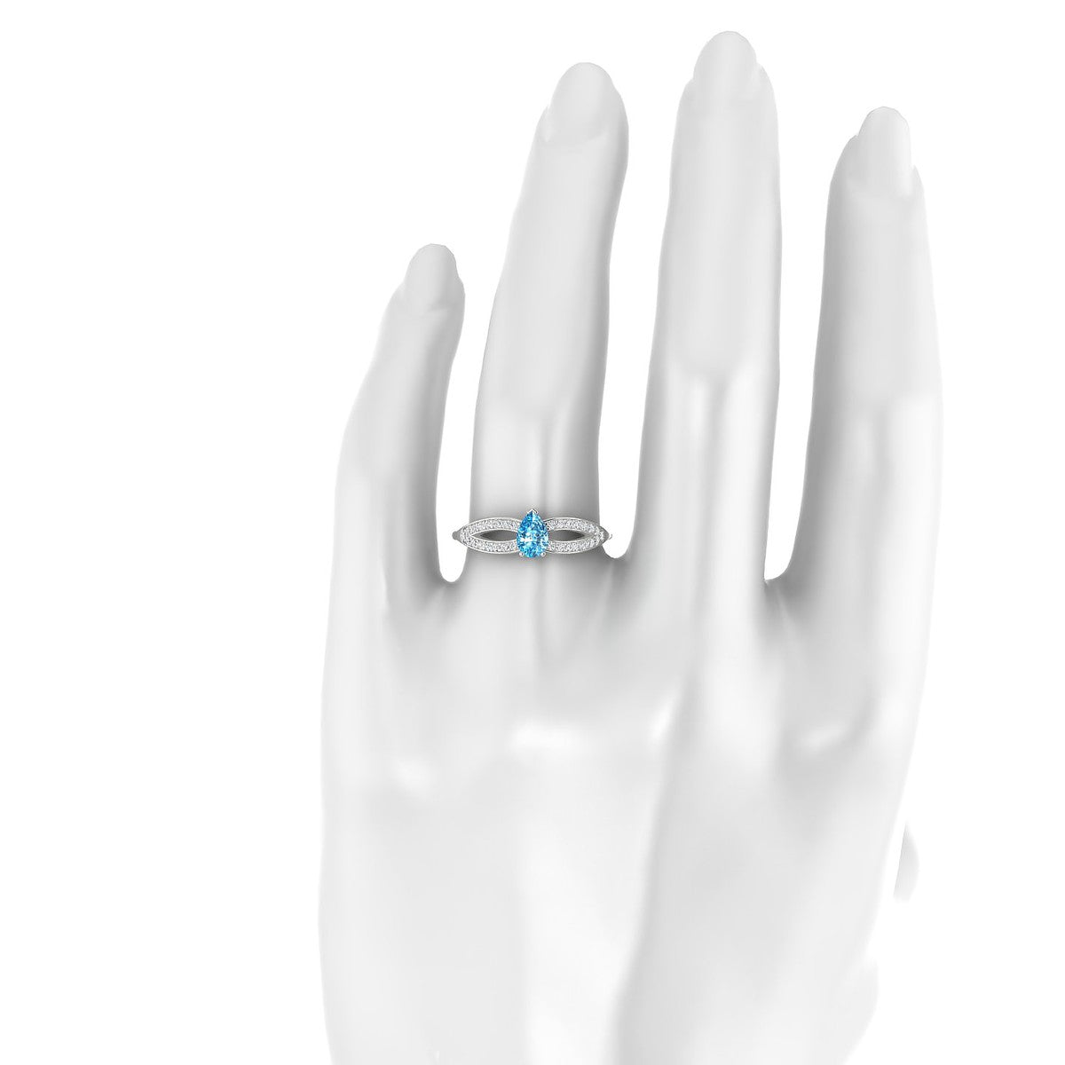 Prestige | 18k White Gold 6 x 4 mm Pear Topaz Ring