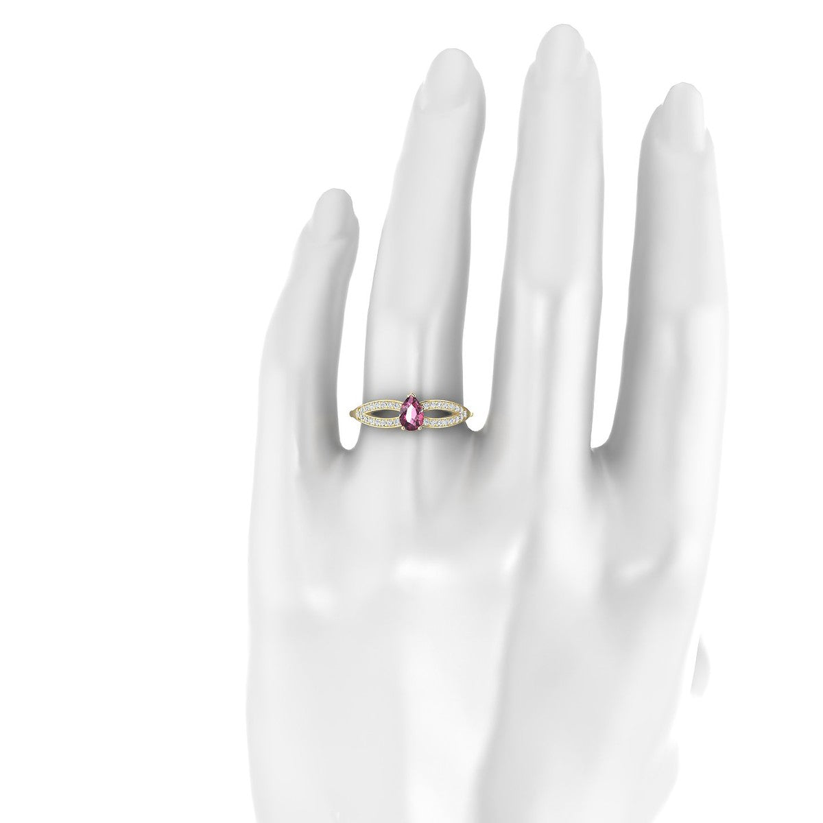 Prestige | 18k Yellow Gold 6 x 4 mm Pear Rhodolite Ring